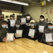 Seymour High School woodworking students