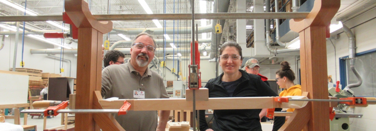 Mark Lorge of Fox Valley Technical College with Staci Sievert of Seymour High School